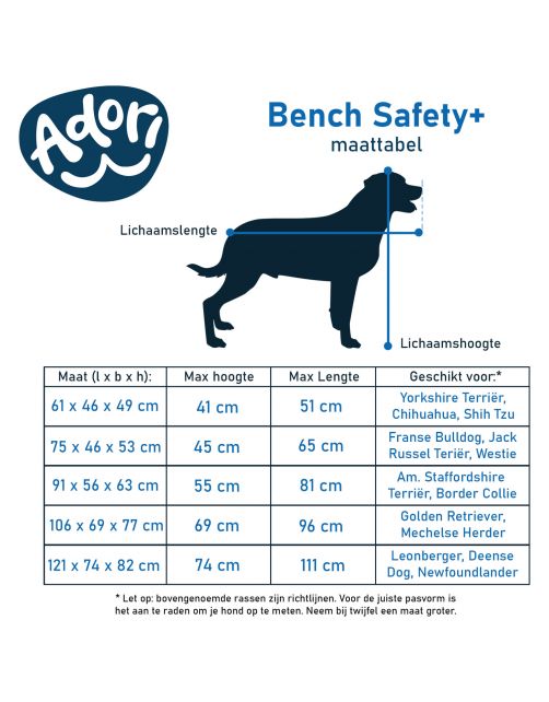 Adori Safety+ Bench Met 2 Deuren Grijs - Hondenbench