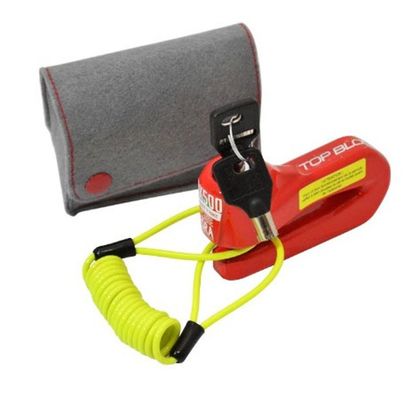 Antivol Top Block BLOQUE DISQUE DK500 SRA AVEC SACOCHE ET CORDON Universel - Rouge