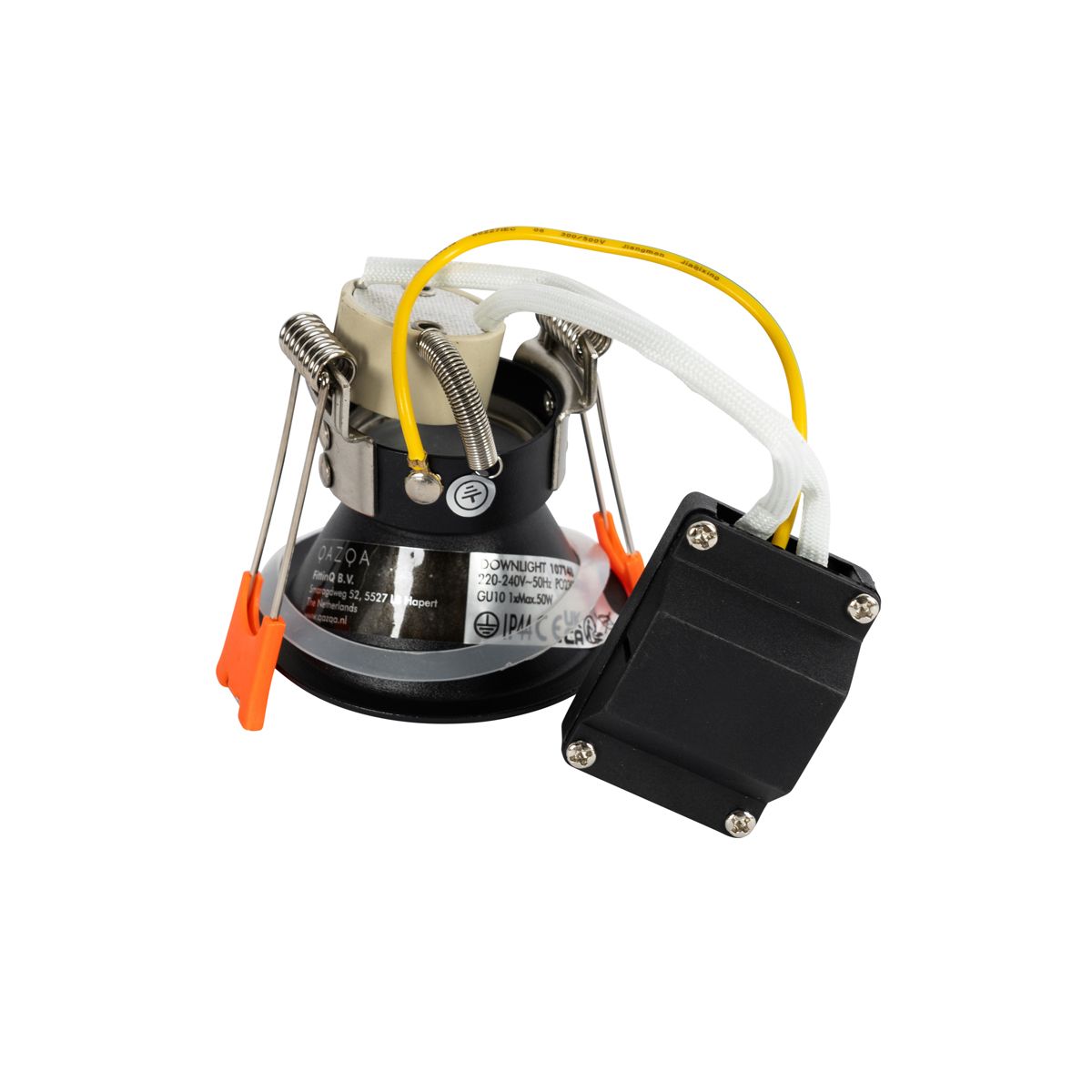 Set van 6 inbouwspots zwart GU10 35mm IP44 - Dept