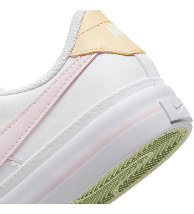 NIKE COURT LEGACY BIG KIDS SHOES WHITE-PINK-FOAM--SESAME-HONEYD