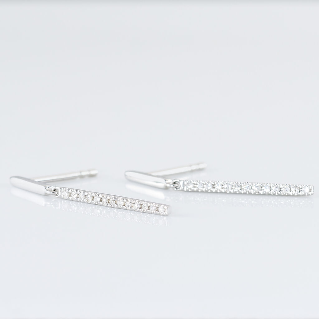 Boucles D'oreilles Puces Alayna Or Blanc Diamant