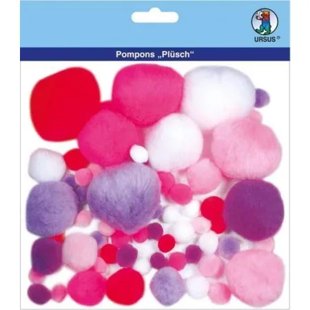 URSUS Pompons pink/lila Mix, 60 Stück