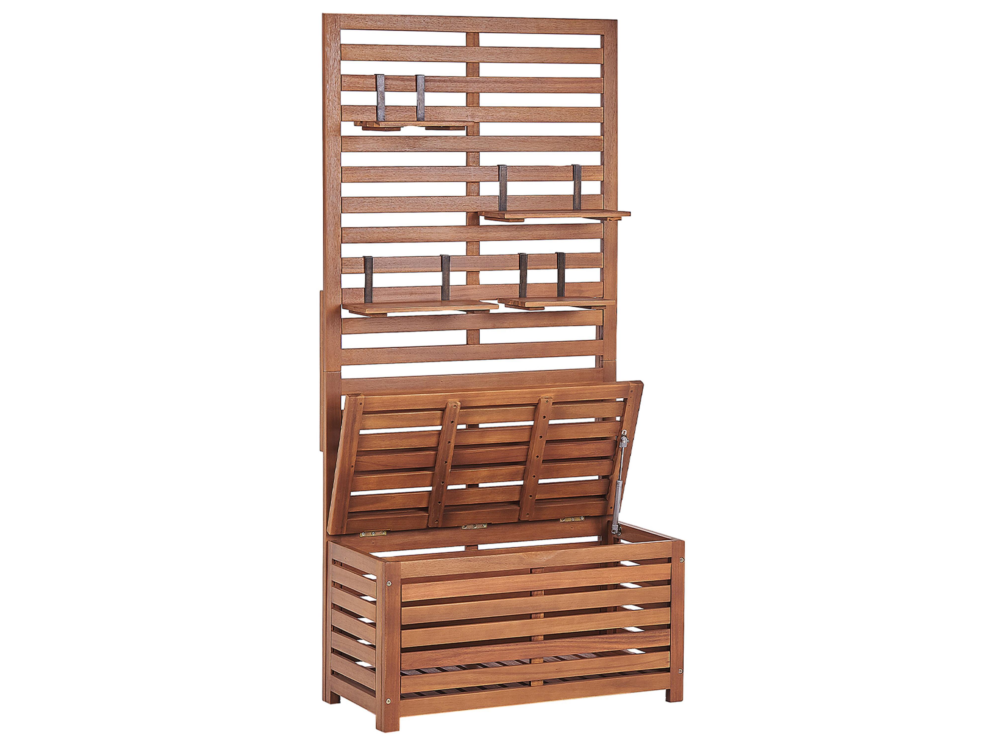 Tuinbank met wandpaneel MATINO Acaciahout 80 cm 40 cm Bruin