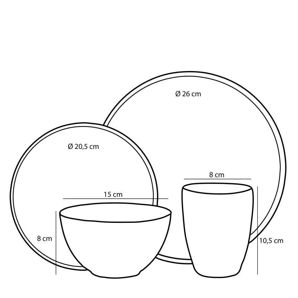 Mica Decorations Tabo Serviesset 4 persoons Keramiek Groen