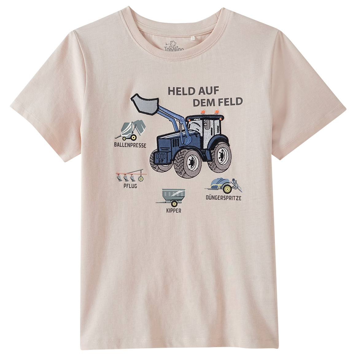 Topolino Jungen T-Shirt mit Trecker-Applikation beige