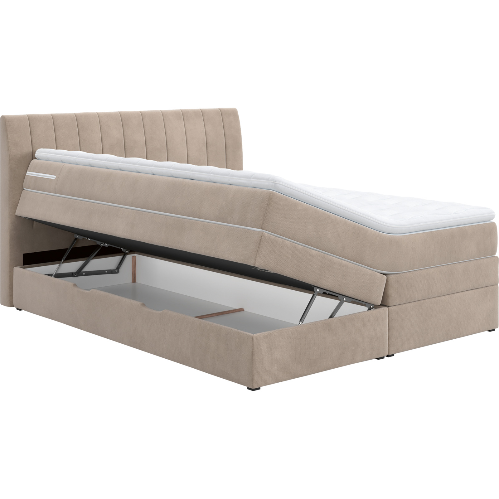 Boxspringbett Shark Stoff sand 180 x 200