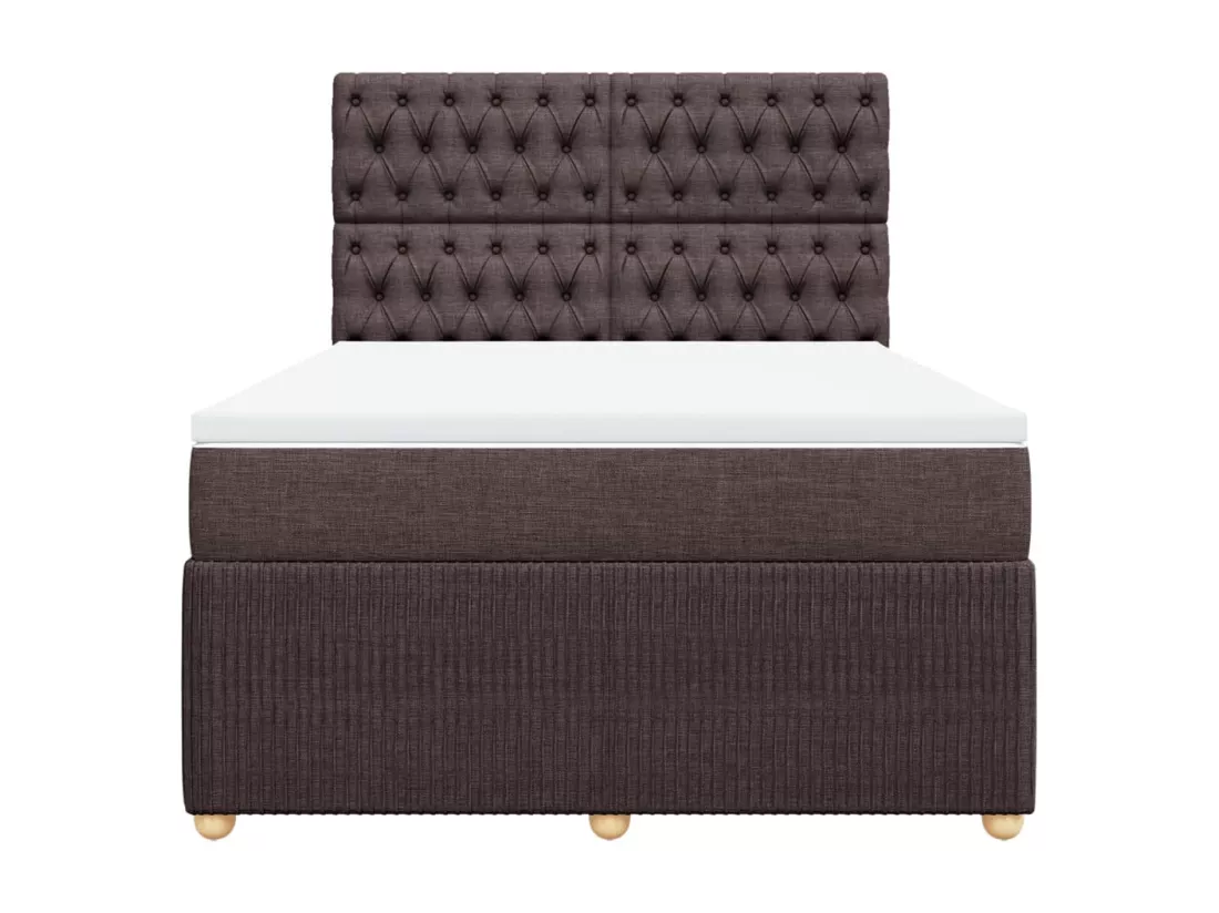 Sommier tapissier avec matelas Marron foncé 160x200 cm