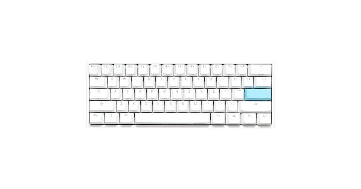 DuckyOne 2 Pro Mini White Classic, gaming toetsenbord  (Wit, US lay-out, Cherry MX Brown, RGB led, Double-shot PBT, QUACK Mechanics, 60%)