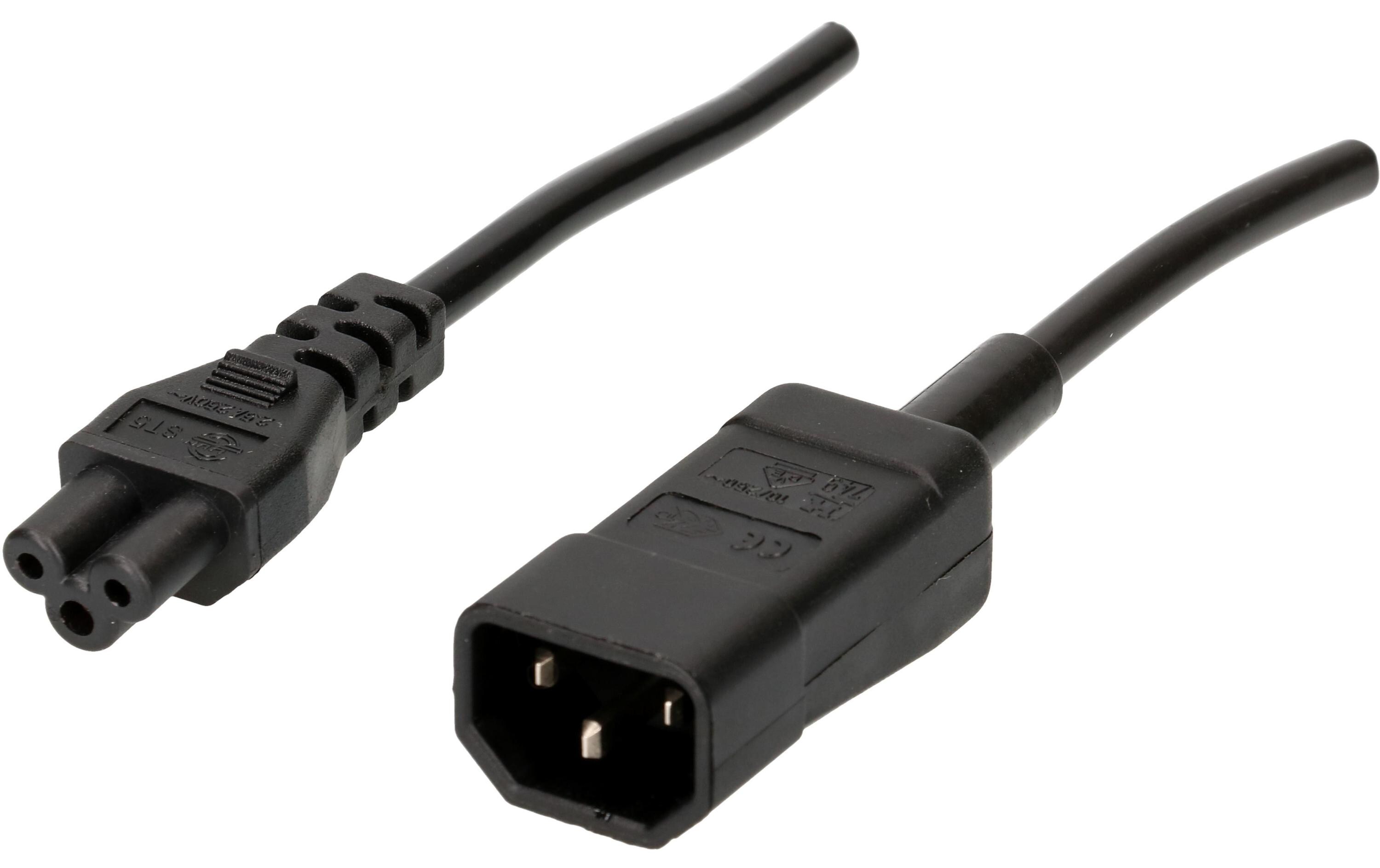 Gerätekabel 1.5 m C5-C14C13 auf C14, 3-polig, 230 V, 1.5 m, rot