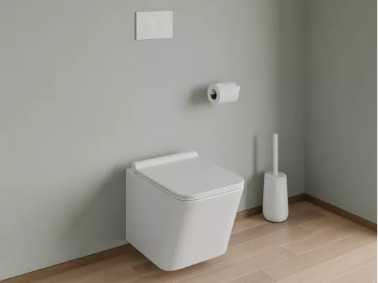 Plaque de commande pour WC avec double touche - Blanche - OPULUS