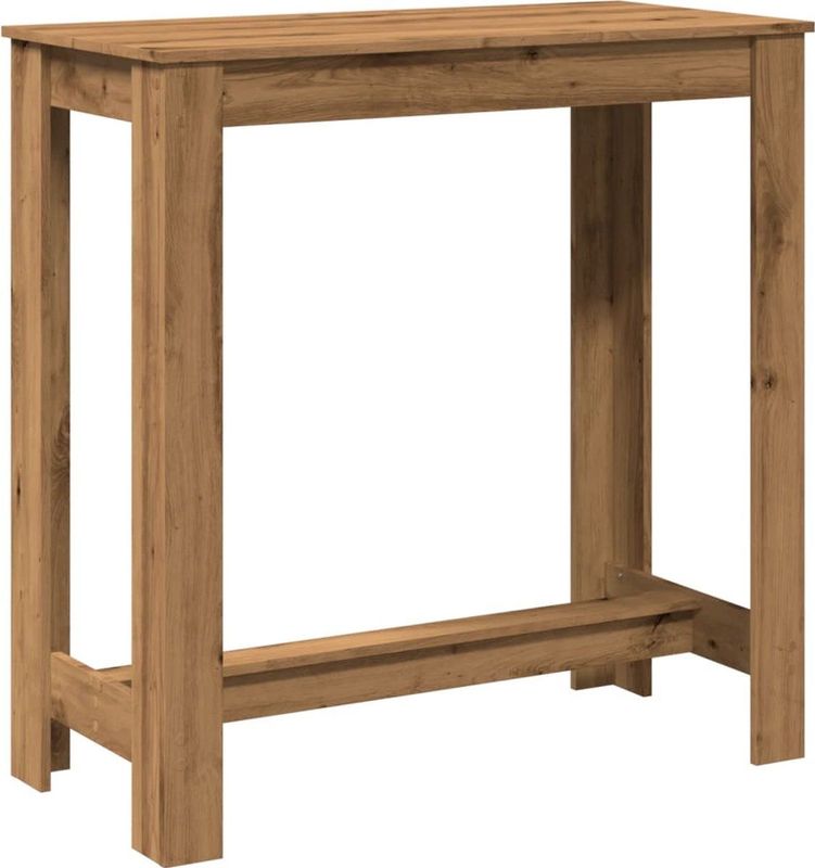 vidaXL - Bartafel - Bewerkt Hout - Eikenkleurig - 102x50x103,5 cm