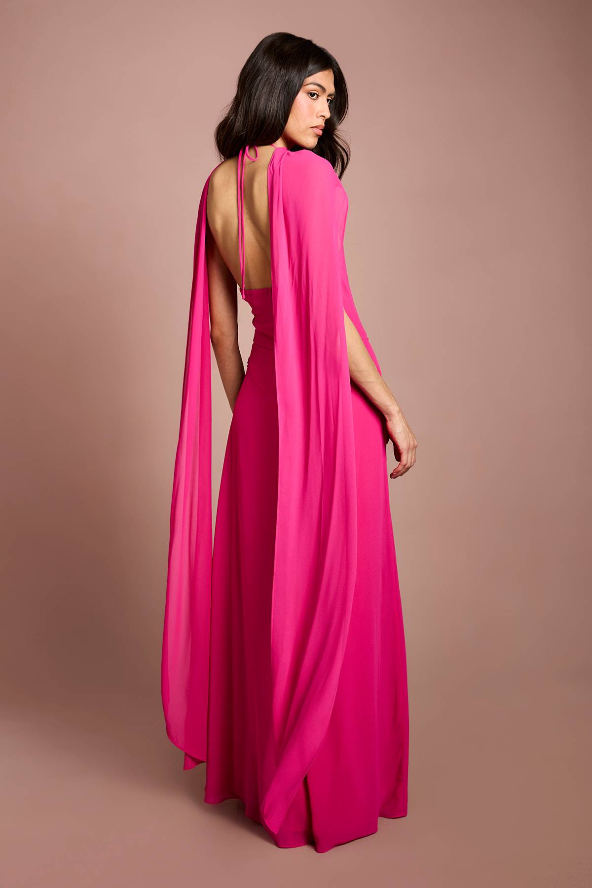 Coast Robe Midi En Georgette À Col Montant Avec Cape
