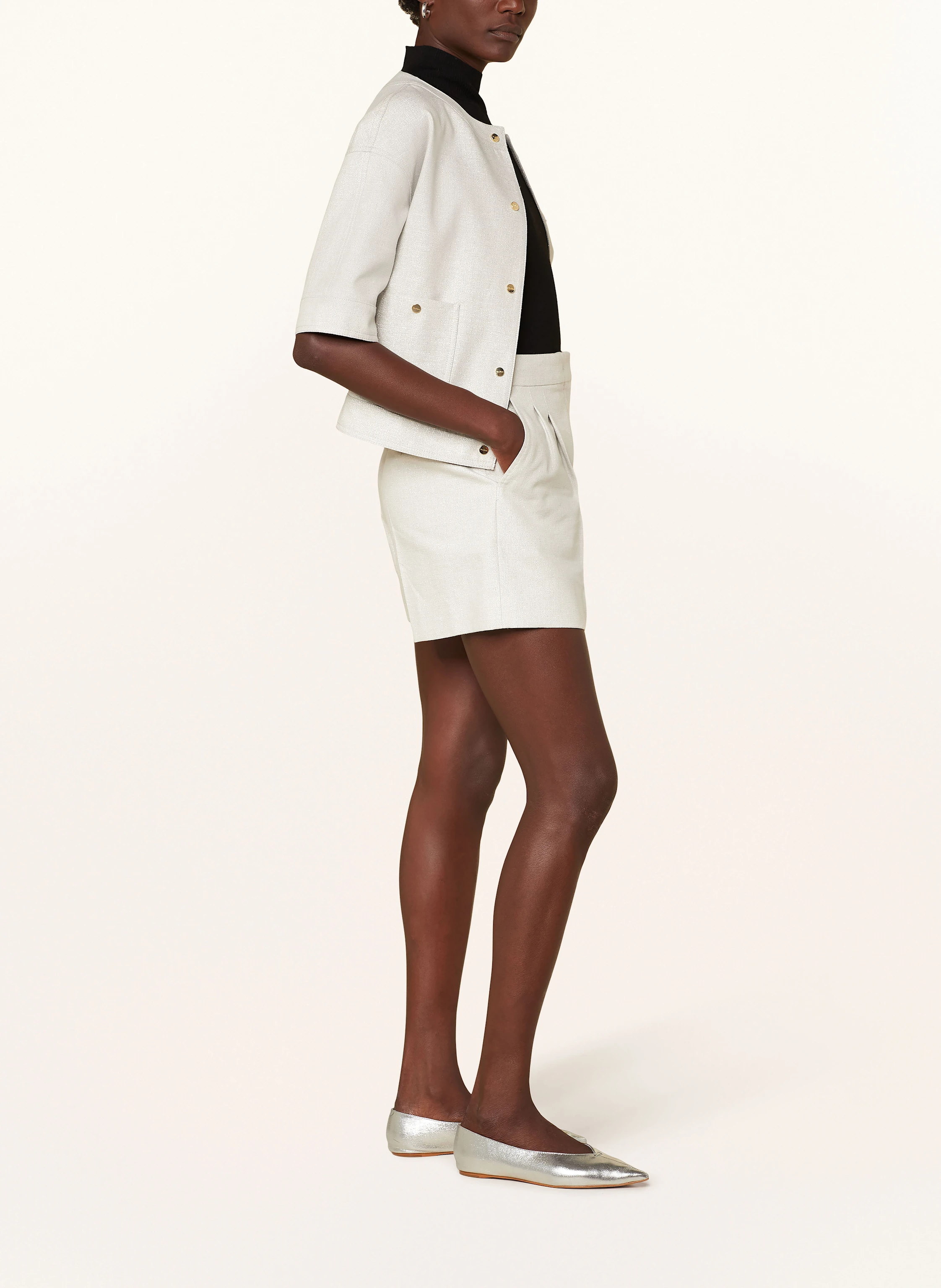 Max Mara STUDIO Shorts FAVILLA mit Leinen und Glitzergarn