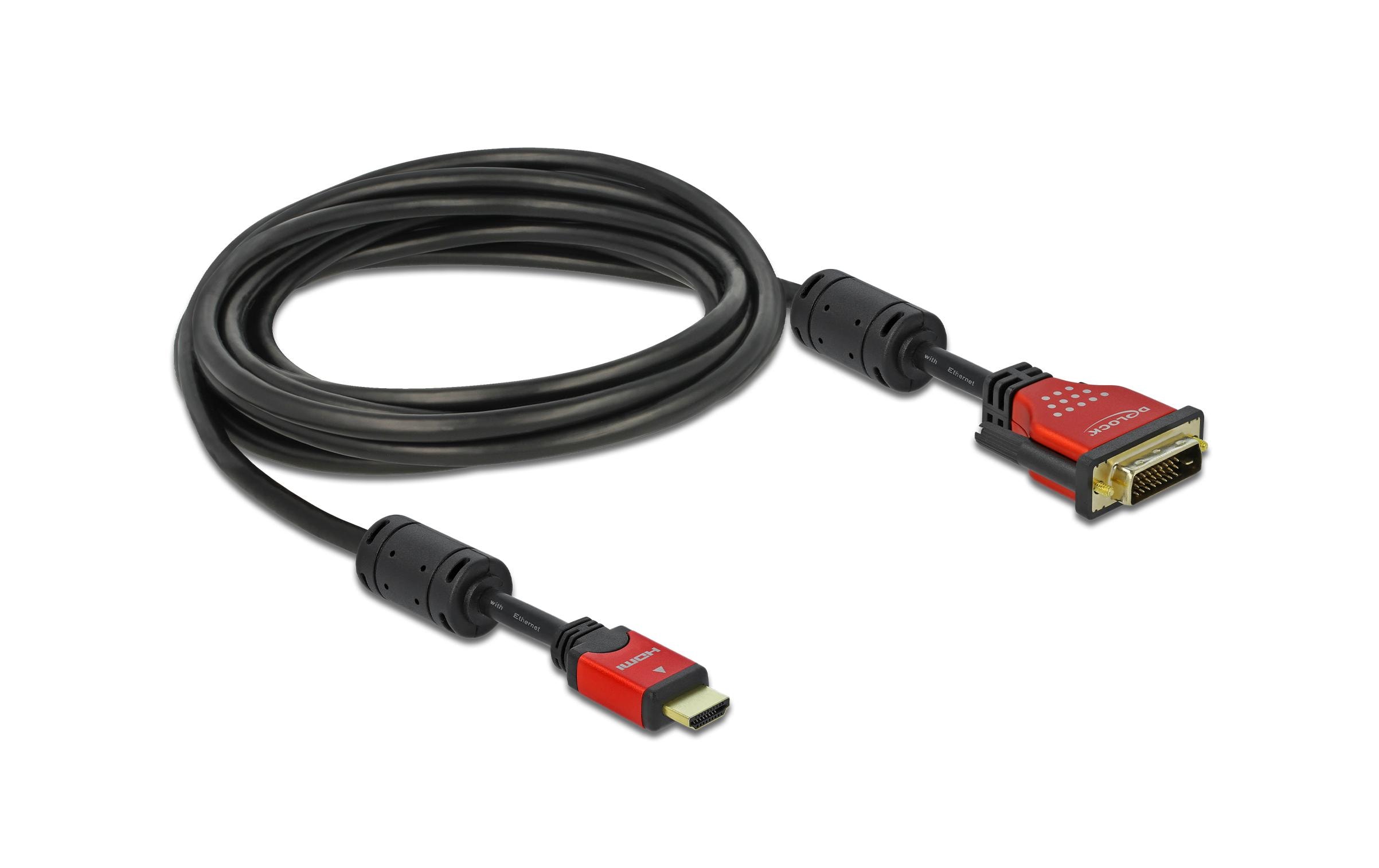 Kabel HDMI - DVI-D 24+1, 5 mDelock HDMI zu DVI 24+1 Kabel bidirektional 5 m