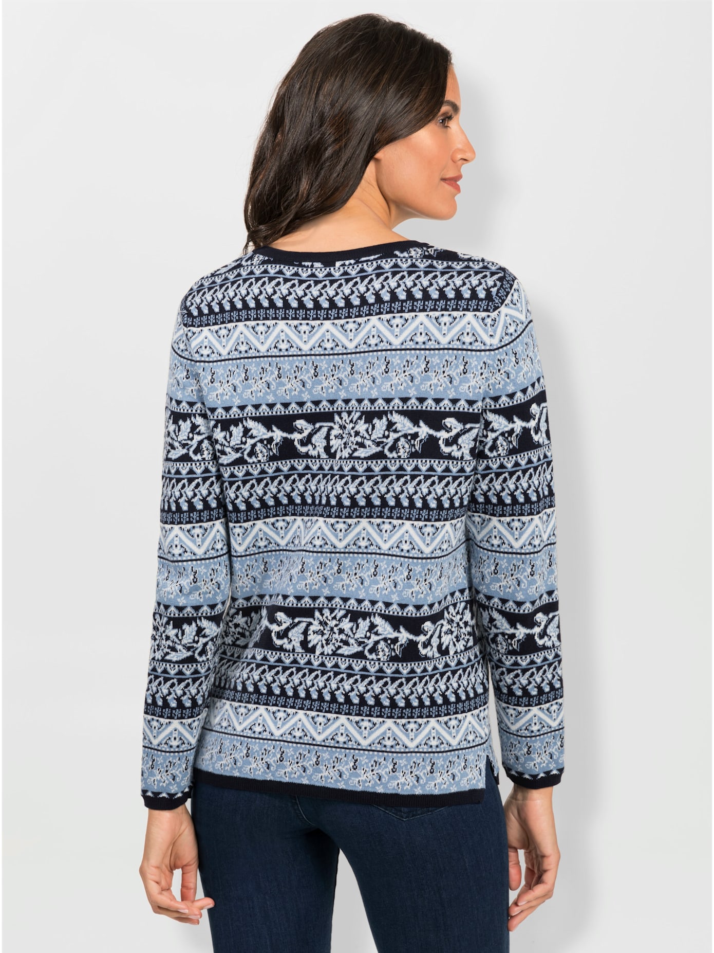 Pull jacquard pure coton pima