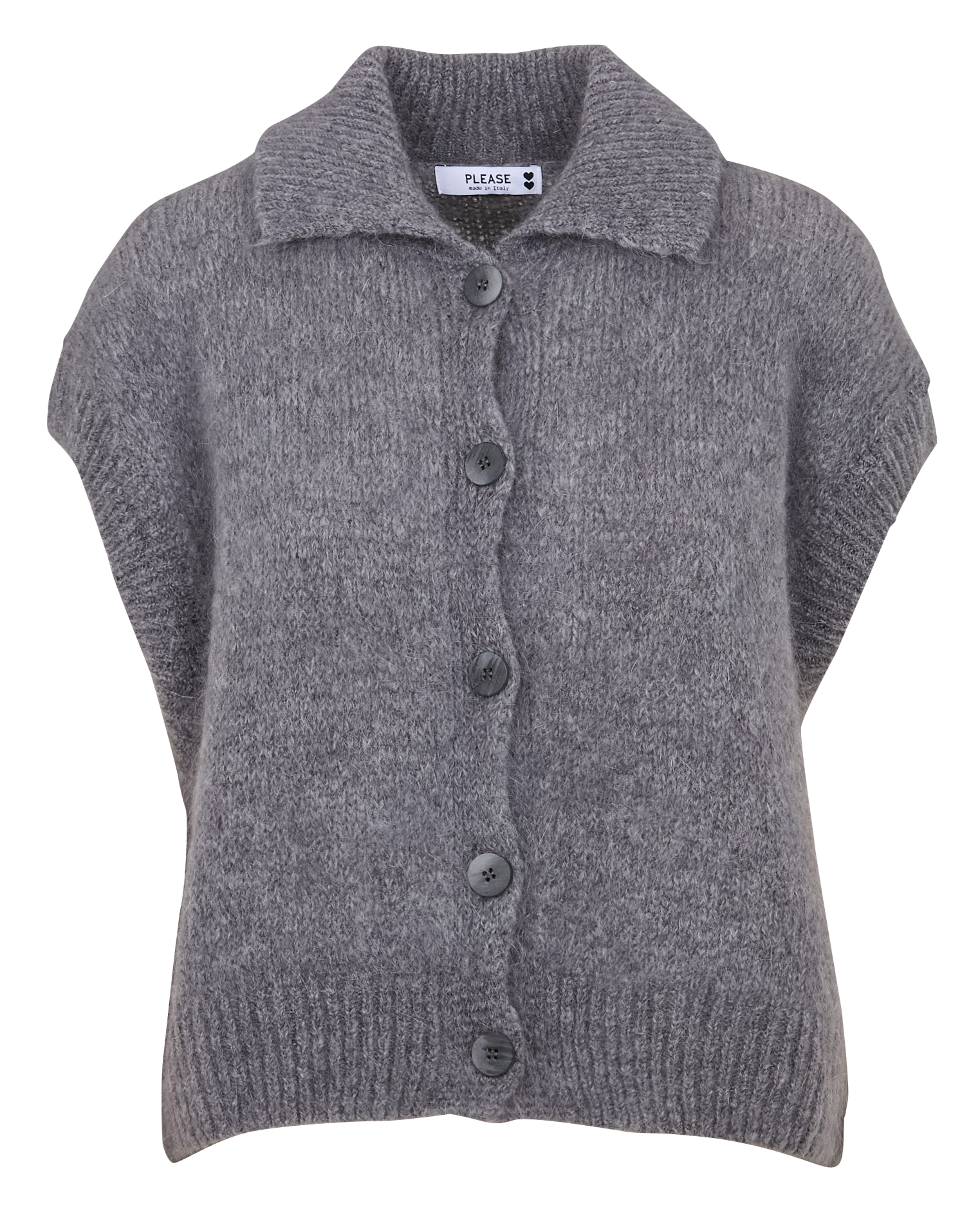 Gilet col classique ample | Gris