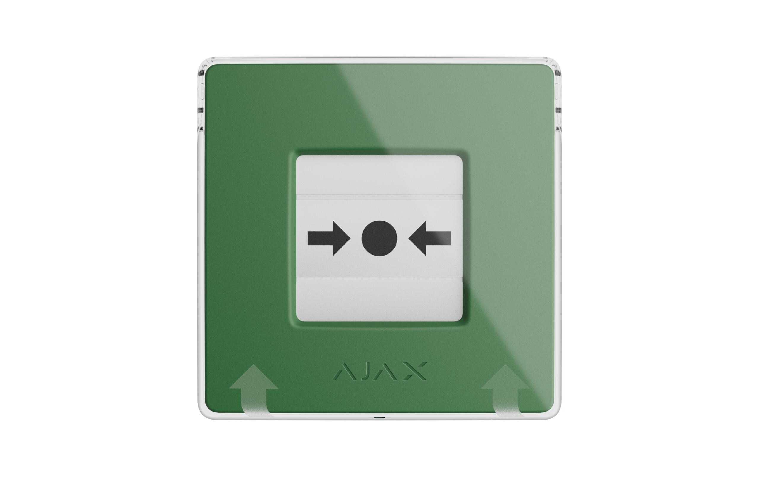 Funk-Taster ManualCallPoint (Green) Jeweller Grün<br>Funk-Druckknopfmelder mit rücksetzbarem Auslöseelement und programmierbaren Szenarien