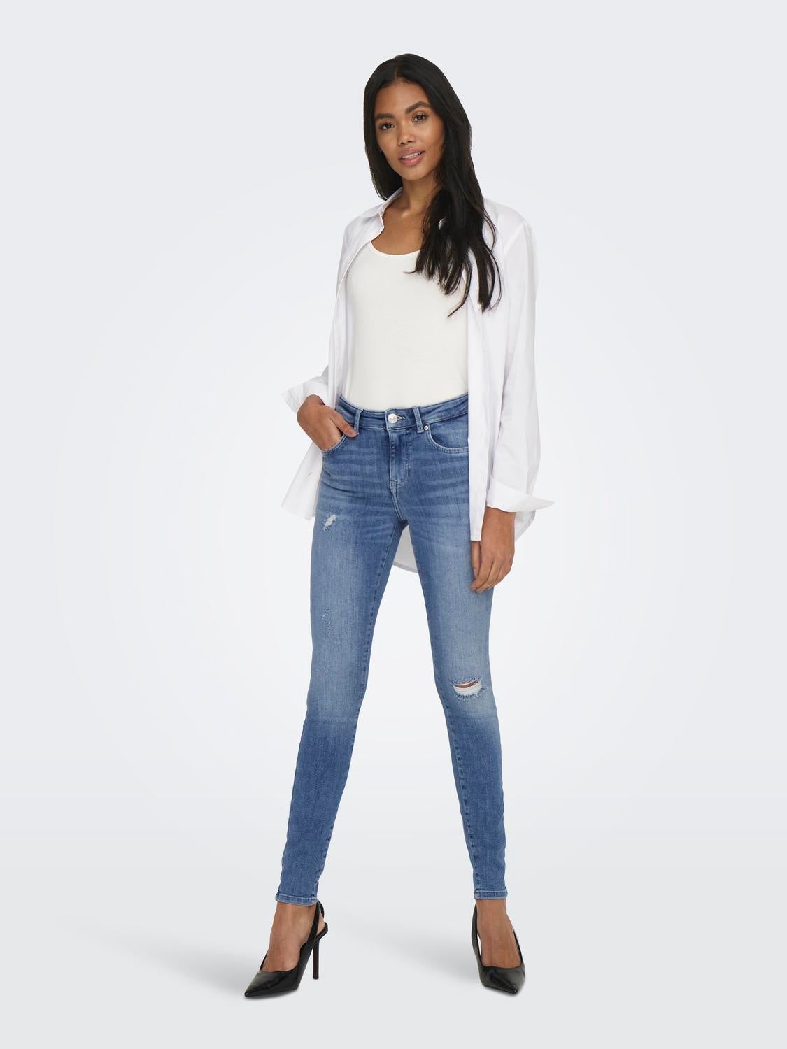 ONLPOWER Mittlere Taille Skinny Fit Jeans Medium Blue Denim