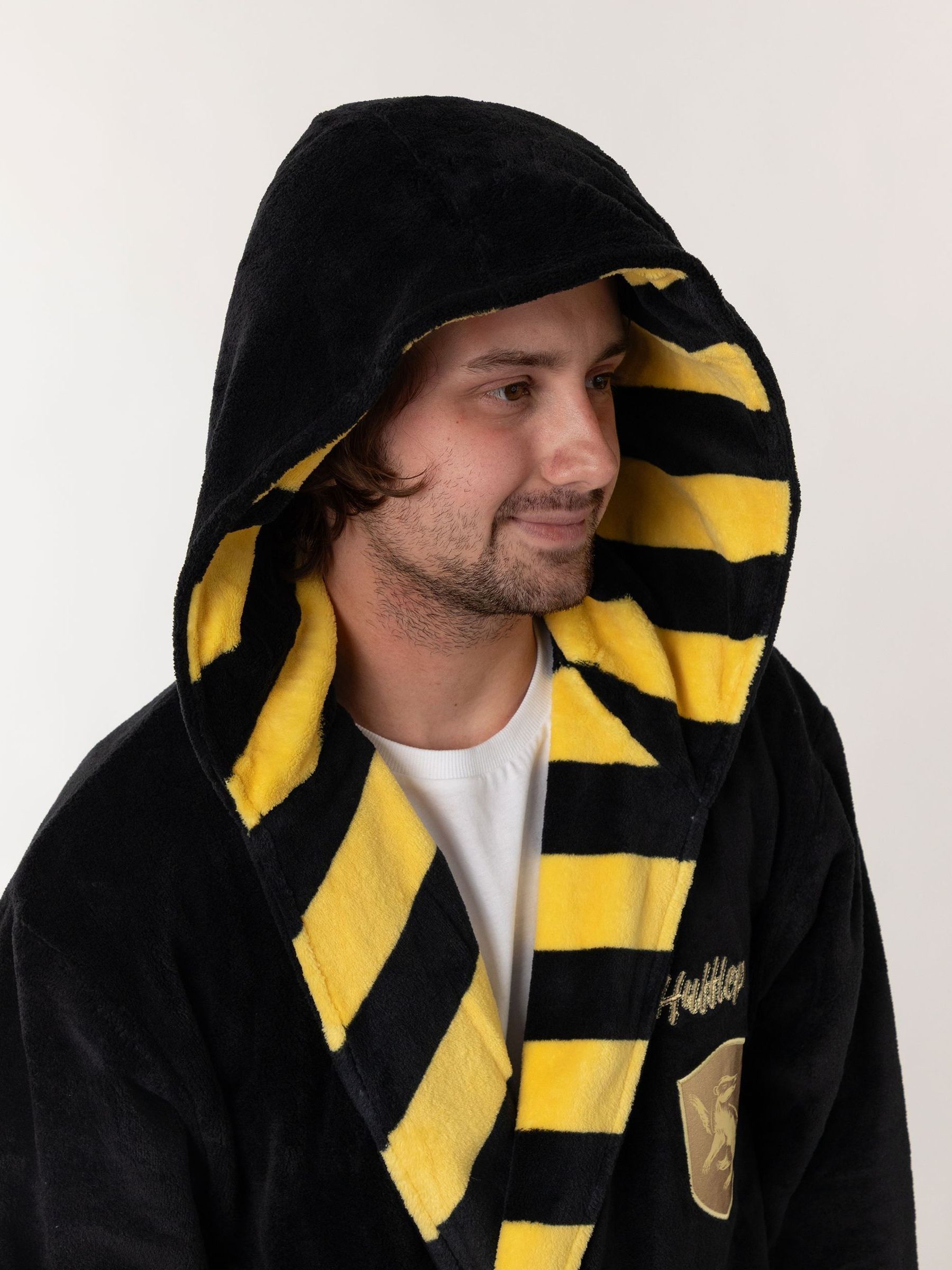 Zwart/geel Huffelpuf - Vanilla Underground Harry Potter Hooded Bathrobe Dressing Gown
