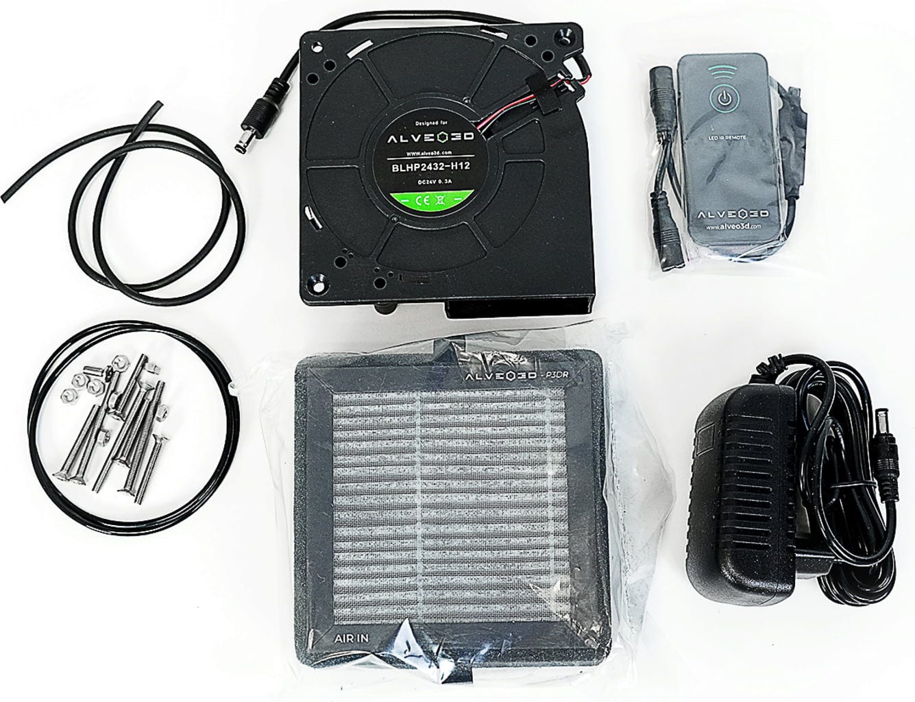 Alveo3D  Remote-Controlled Filtration Kit für Bambu Lab P1S, X1, X1C, AMS & AMS Hub    Filtrationskit für Bambu Lab Drucker
