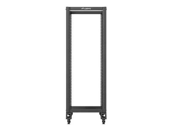 Lanberg - Rack åben ramme - 600 x 1000 mm - 4-pæl - fritstående, gulvstående - sort, RAL 9004 - 32U - 19