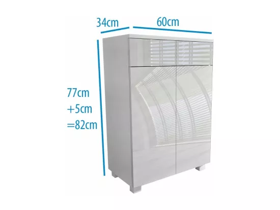 LAVEO 60 CM - Meuble salle de bain en BLANC laqué à accrocher ou poser
