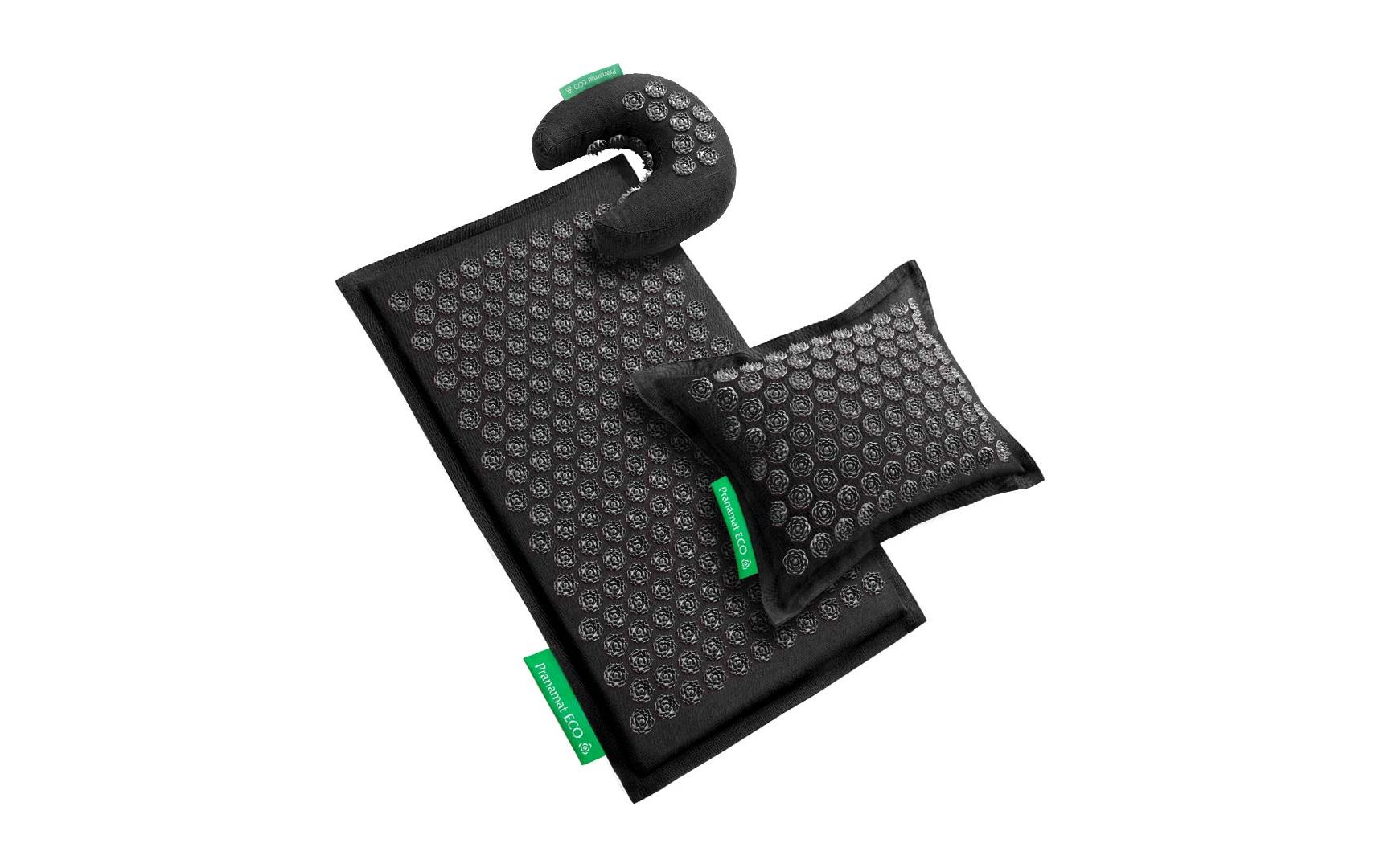 Massage Set Nackenkissen Black<br>Massage-Set – Nackenkissen, Matte und Kissen