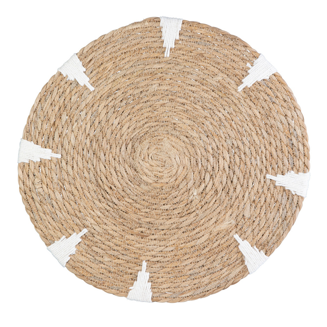 Deckchen rund - braun/creme - aus Naturfaser - ca. 40 x 0,5 cm