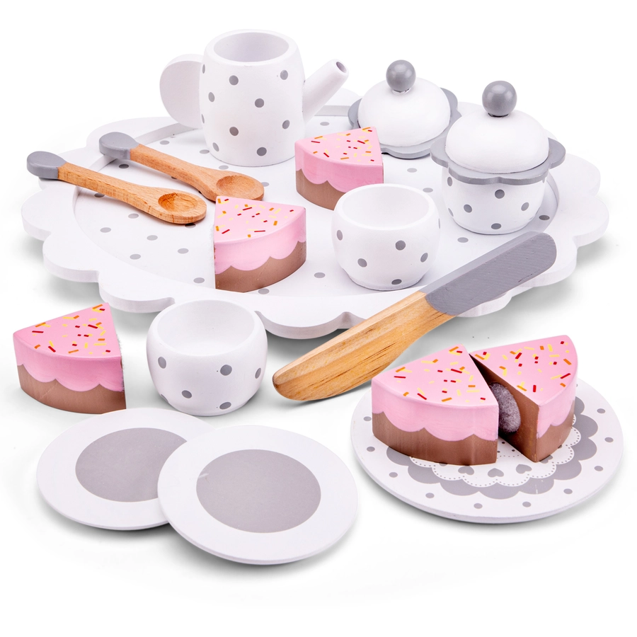 New Classic Toys Tee Set mit Schneidekuchen weiß