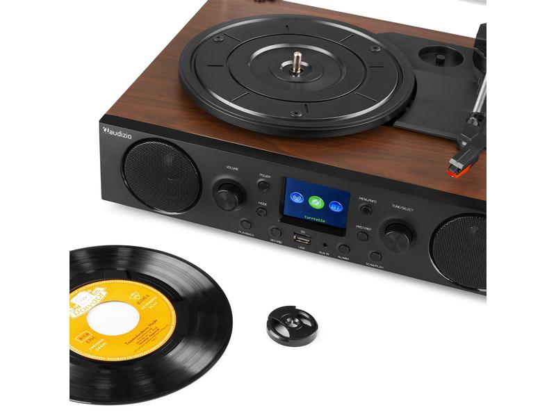 Audizio Plattenspieler Tulsa Braun/Schwarz Audiocenter mit Plattenspieler und DAB -Radio