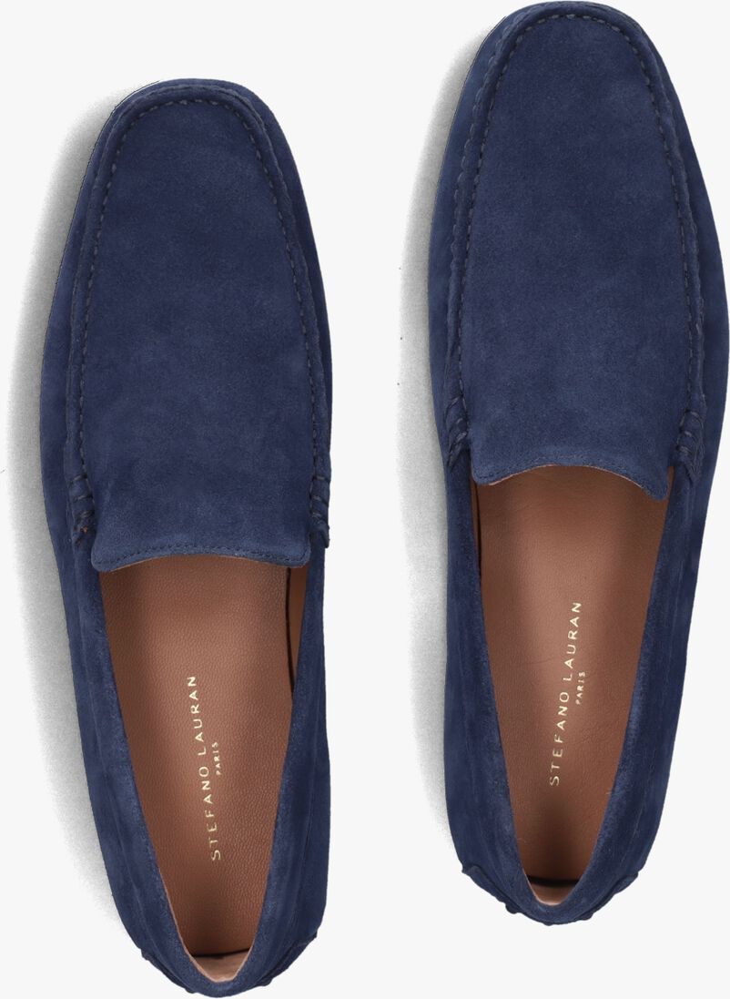 blauwe stefano lauran mocassins 2 gesp bio slipper