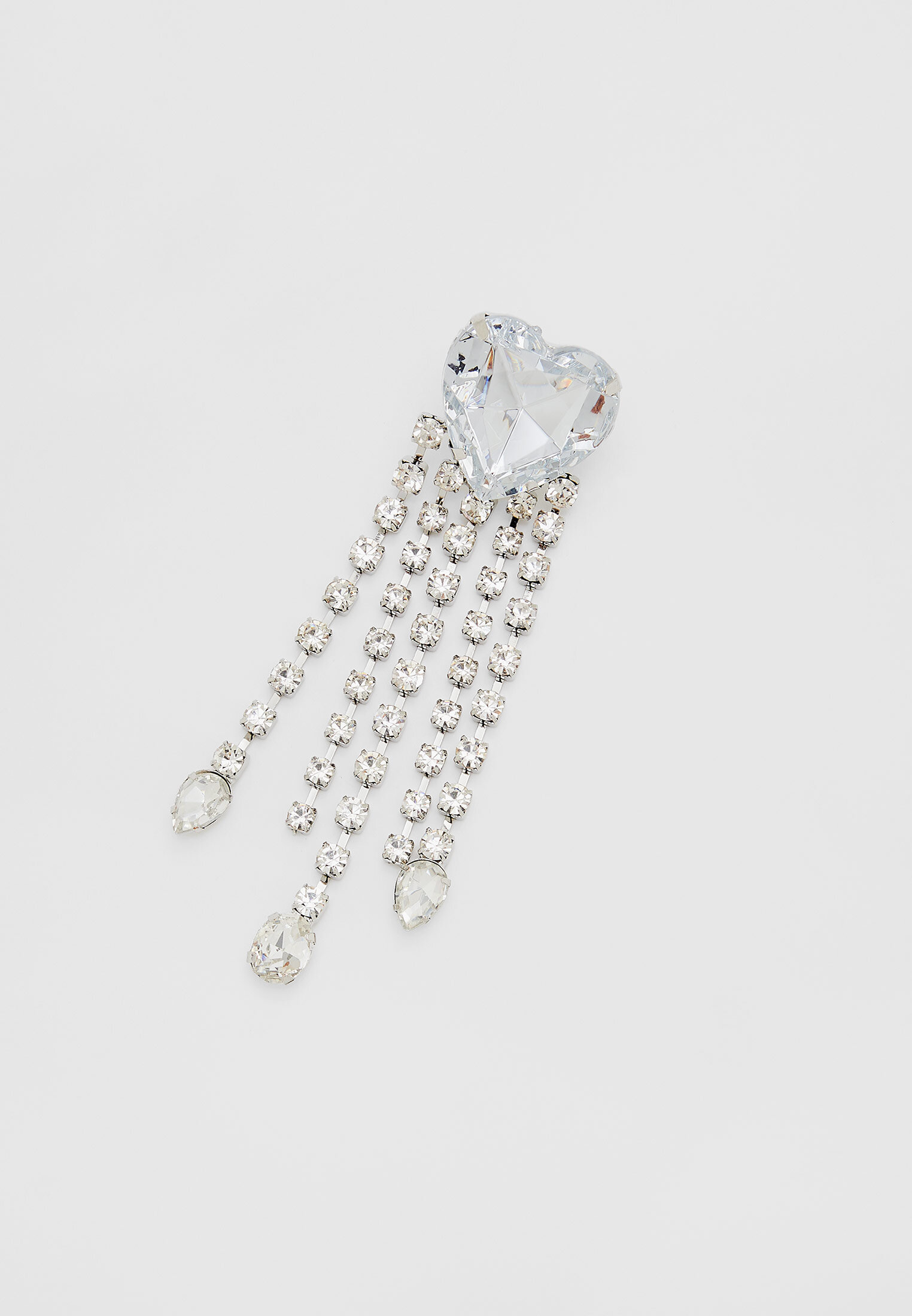 Brincos de coração com strass