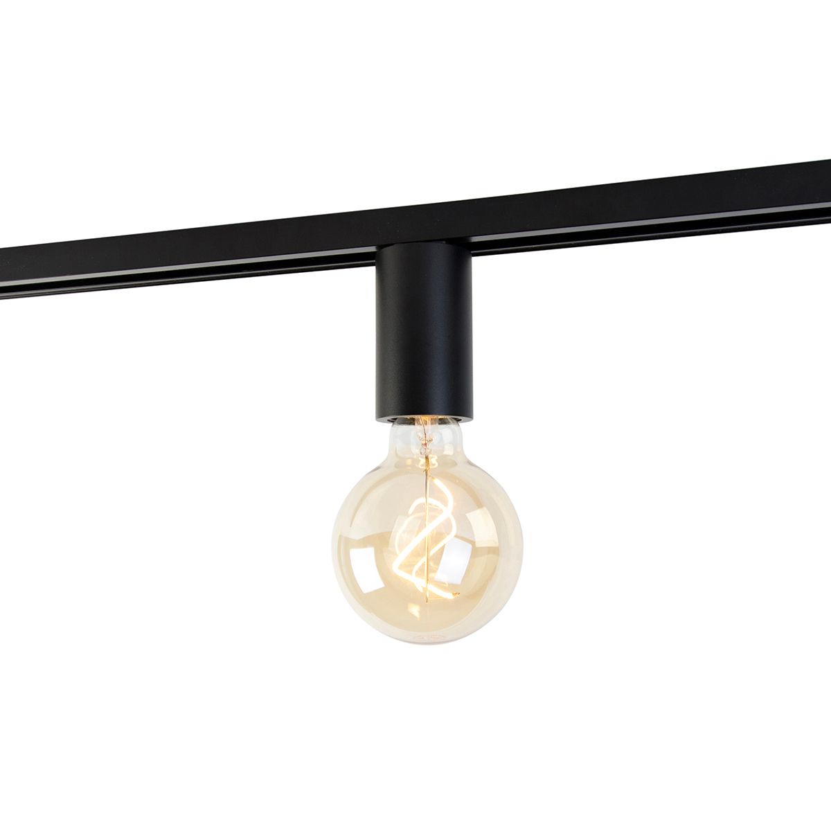 E27 fitting met rail ophanging voor 1-fase rail zwart - Iconic Jeana