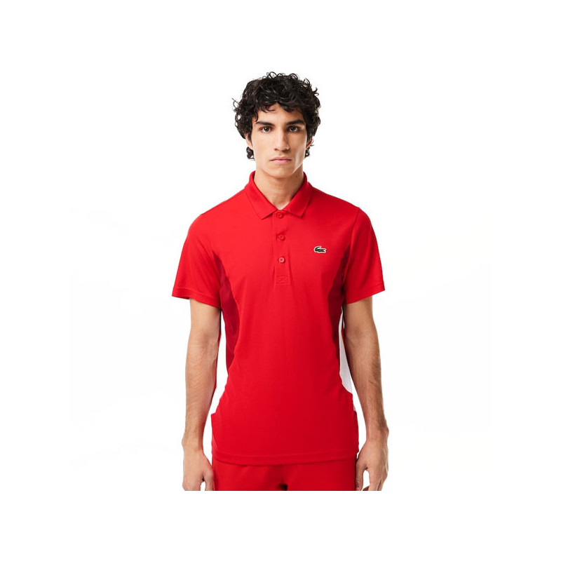 Polo tennis Lacoste Djokovic rouge printemps