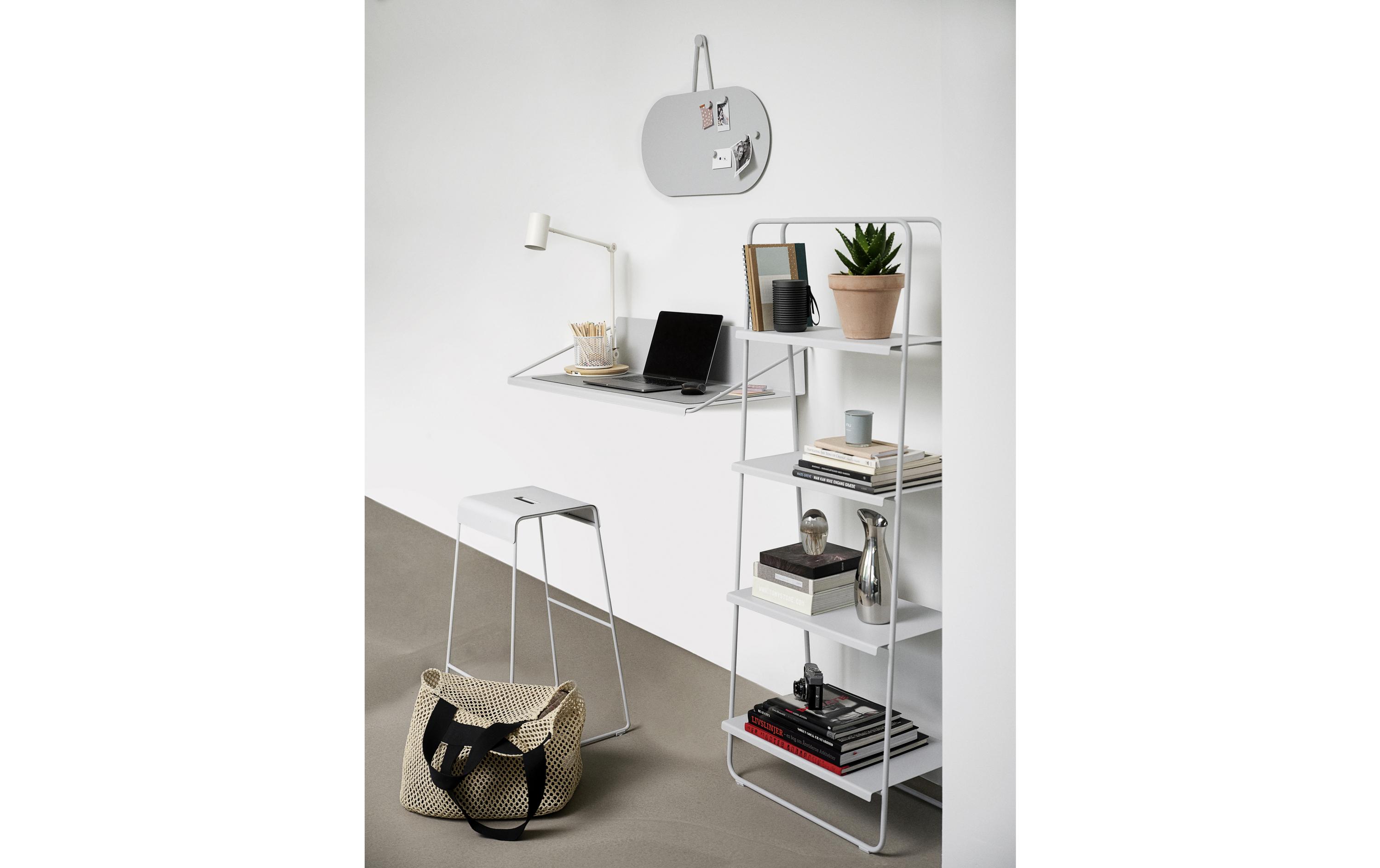 Barhocker 38 x 65 cm, Weiss<br>Hocker aus Metall