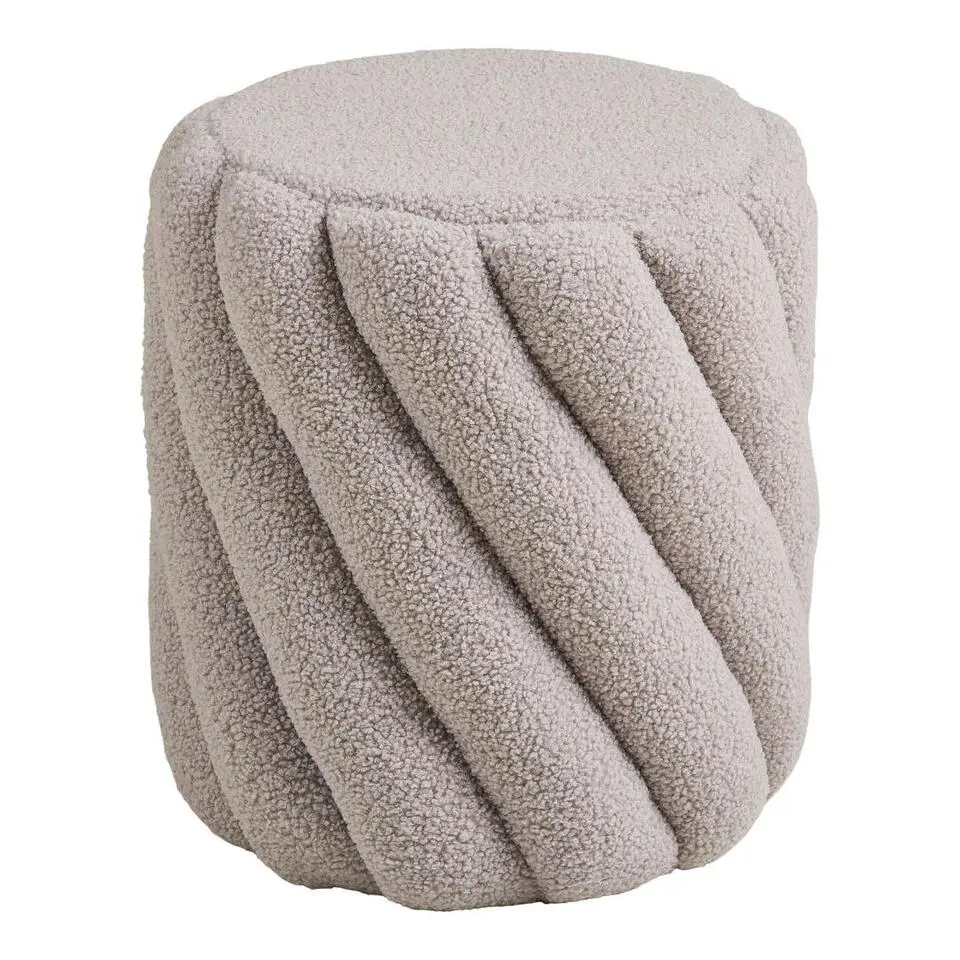 Hioshop Freja poef Ø38cm grijs