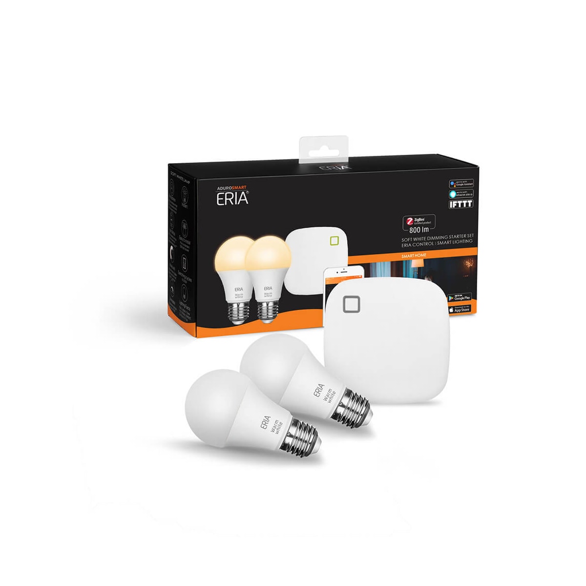 Aduro Smart Eria WarmWhite LED startpakke med Zigbee-hub AS15066046