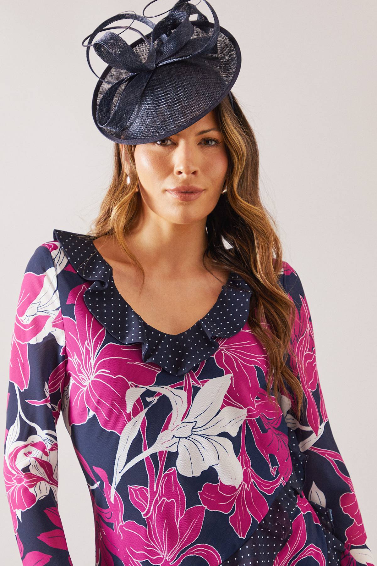 Wallis Robe Midi à Volants Imprimé Floral Mixte