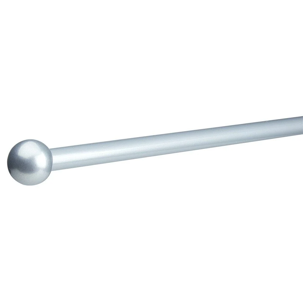Kit tringle gris métal embout rond