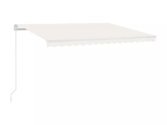 Auvent manuel rétractable avec LED 450x300 cm Crème