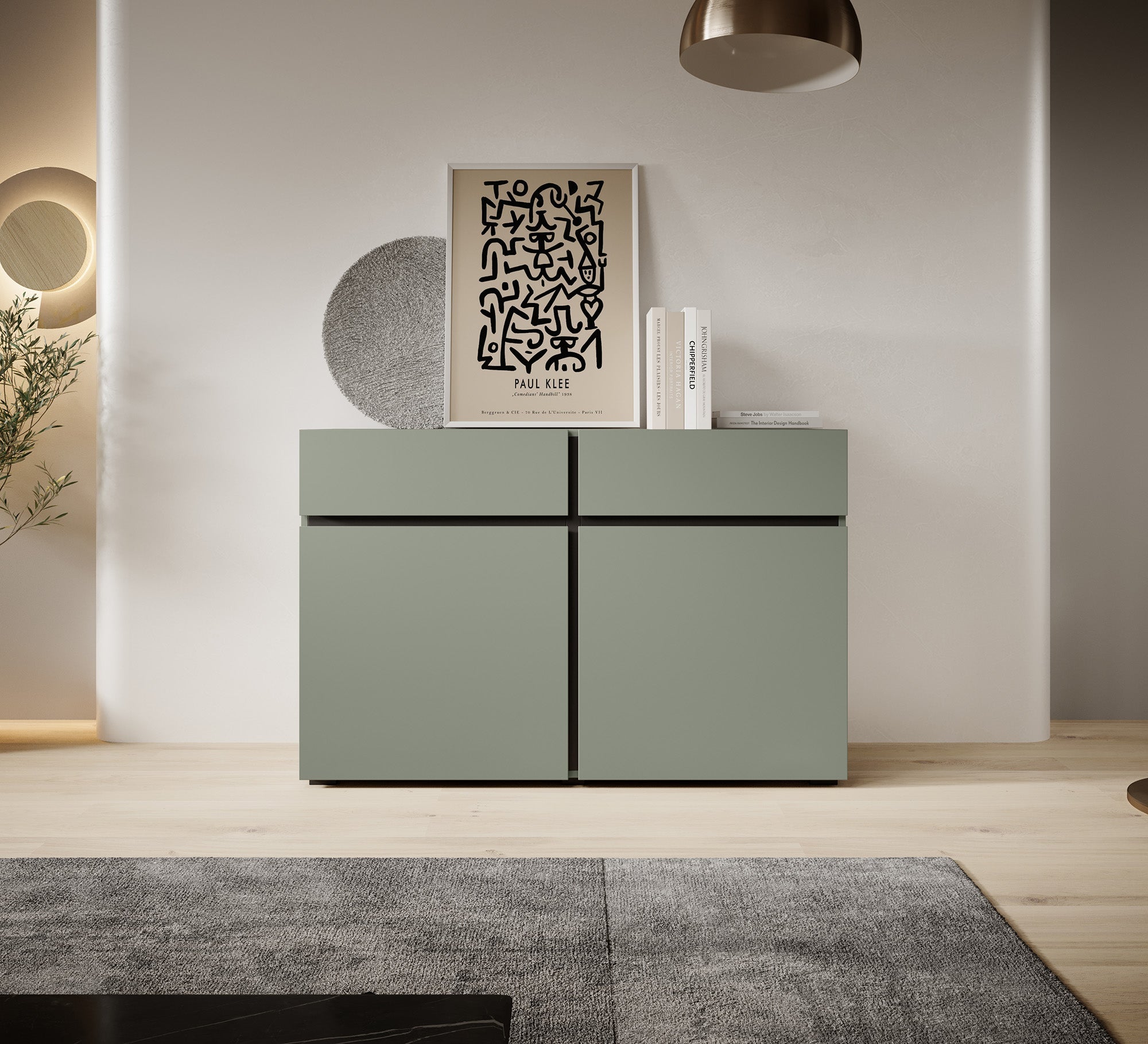 Meubella - Dressoir Cainan - Groen - 119 cm