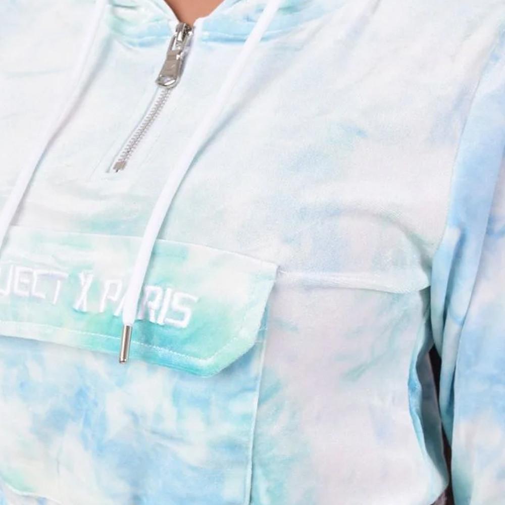 Project X Paris Sweat à Capuche Vert Femme Project X Paris Tie & Dye