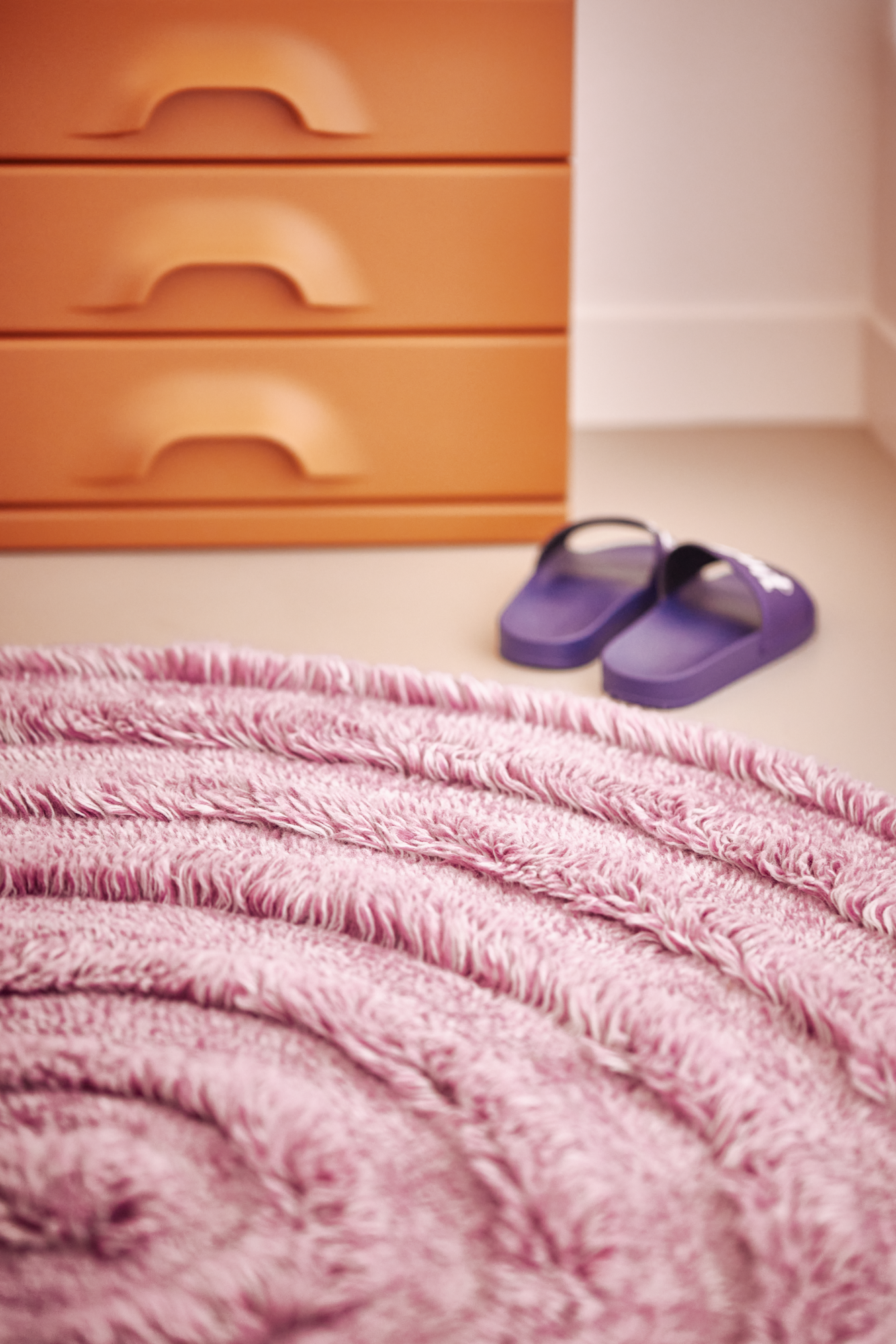Vloerkleed Round Woolen Ø150 cm lilac