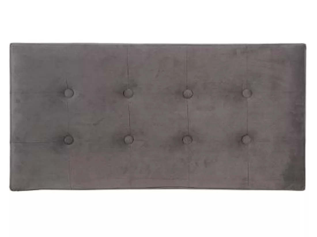 Coffre/pouf pliable en MDF et polyuréthane couleur grise - Dim : L76 x l38 x H38 cm