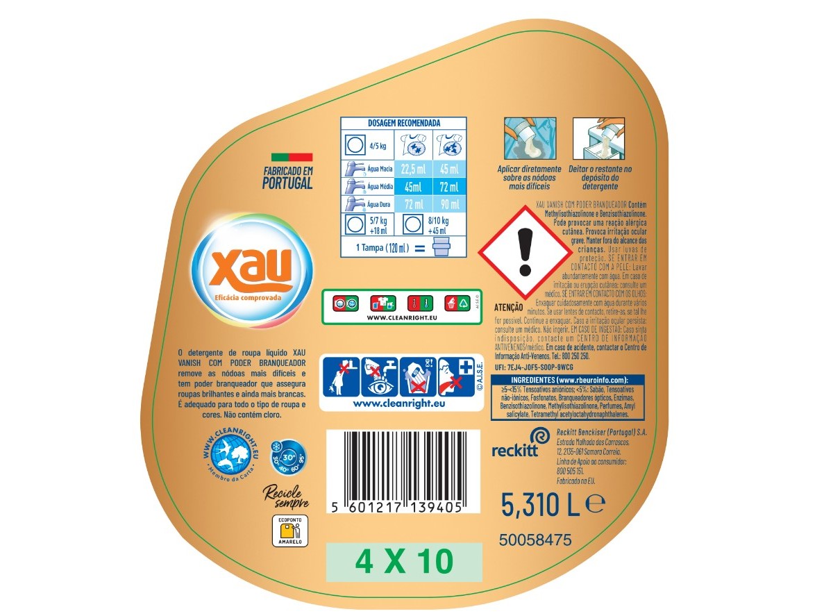 DETERGENTE ROUPA MÁQUINA LIQUIDO XAU VANISH FRESCURA JASMIM 118D