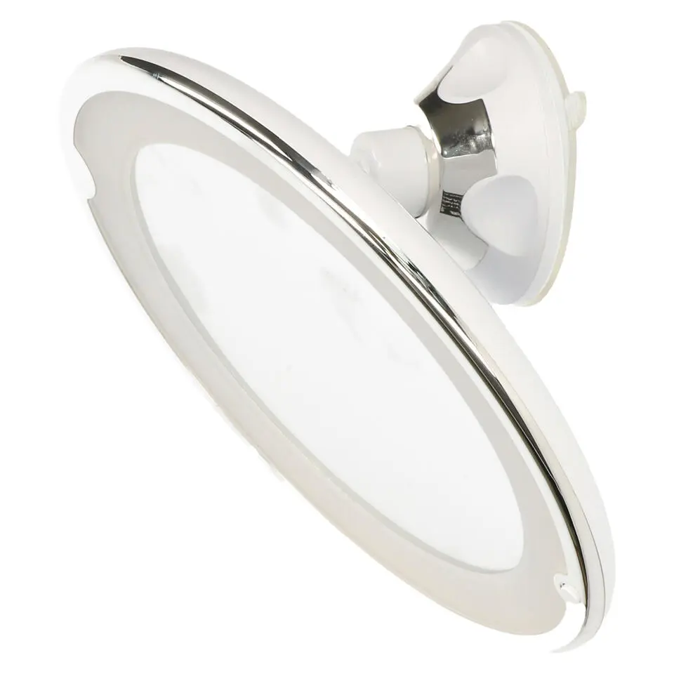 LED ring make-up spiegel met zuignap - wit - 20 x 22 cm - 5x zoom
