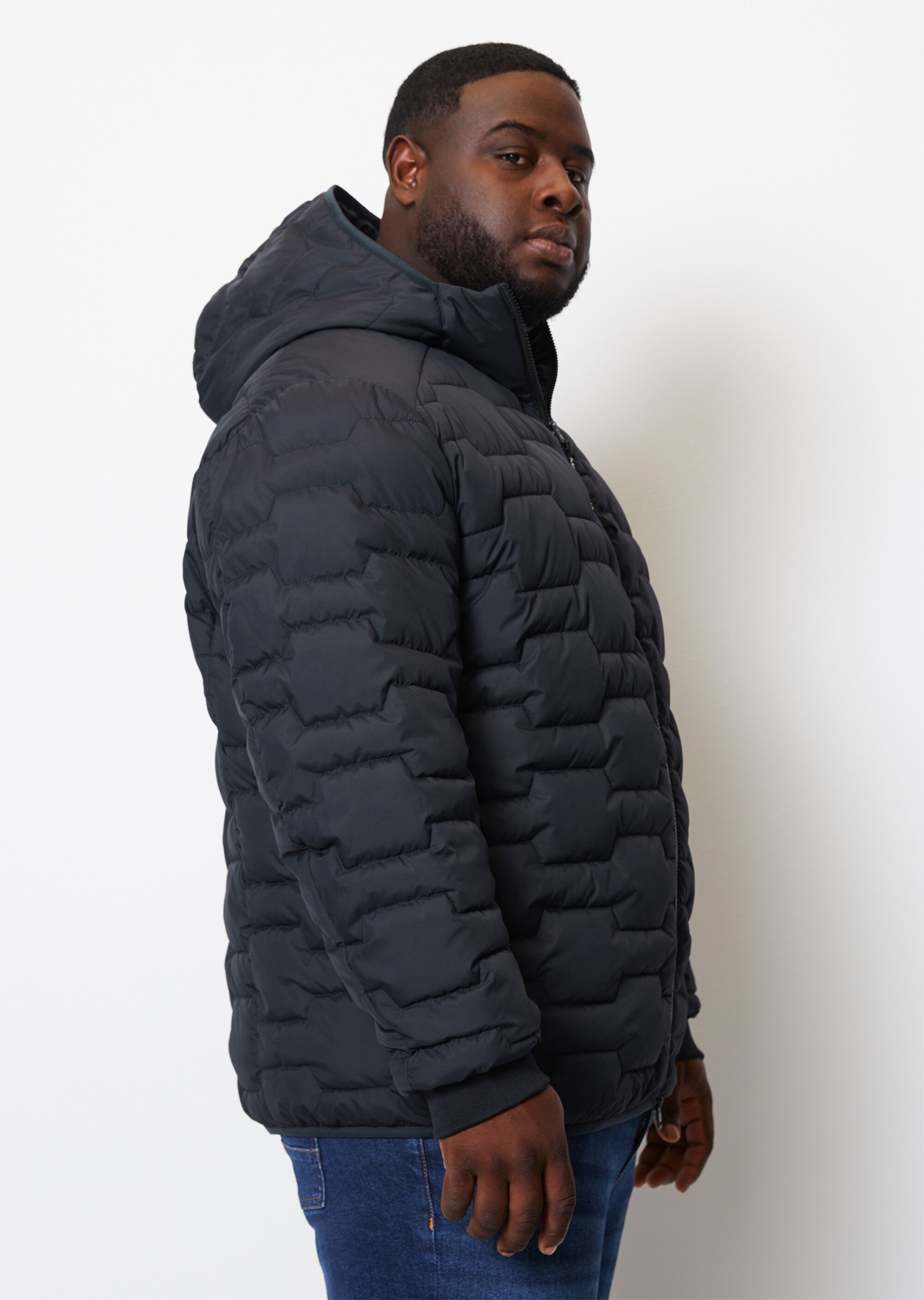 Steppjacke regular mit Rippstrick-Bündchen