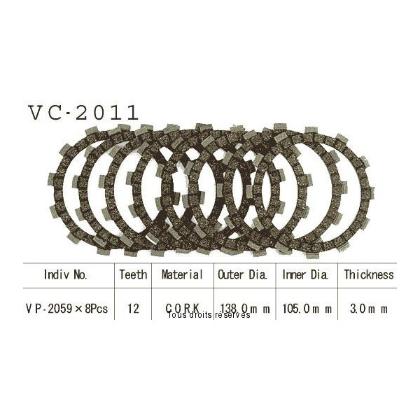 Kyoto - Disques garnis d'embrayage Cross VC2011