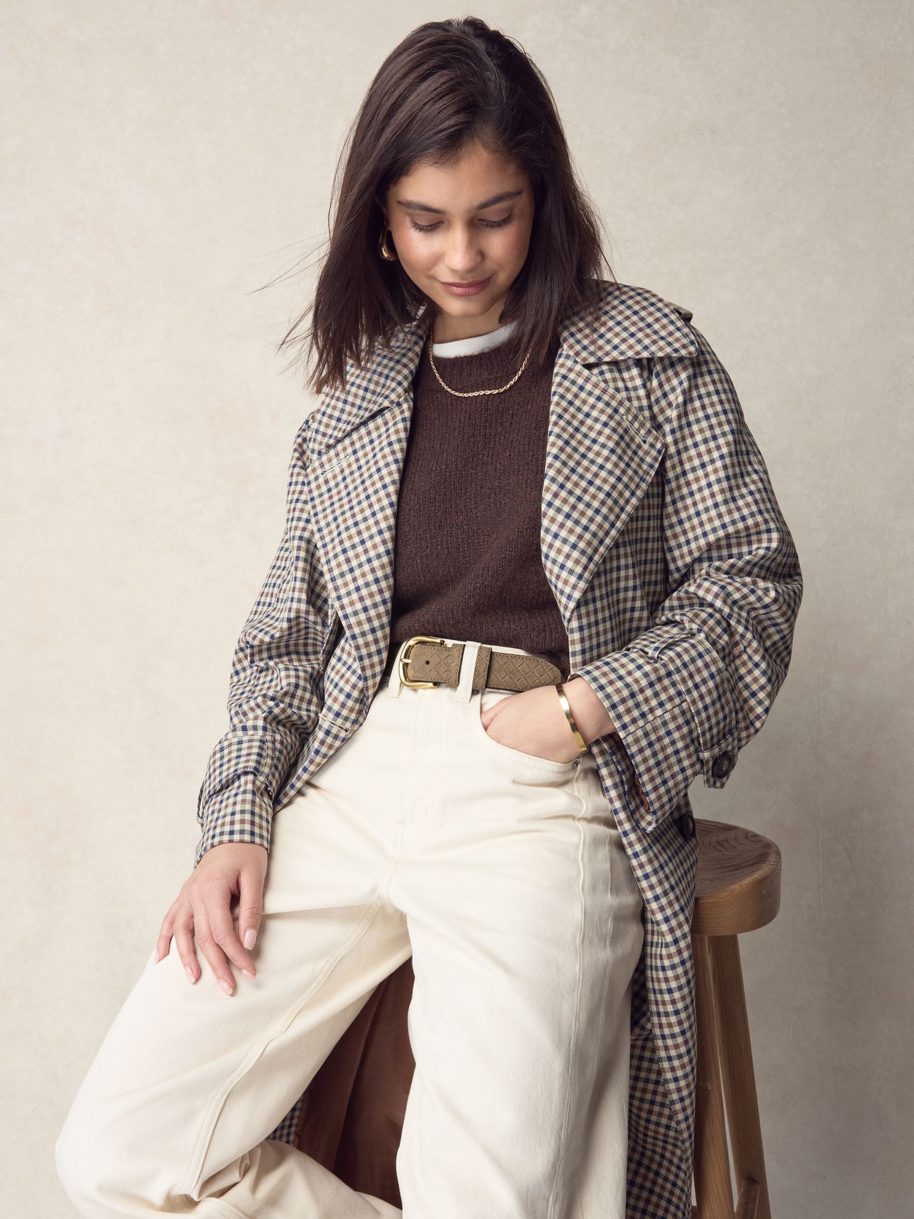 Mokkabruin - N. Premium Made in Italië riem van suède met geweven look