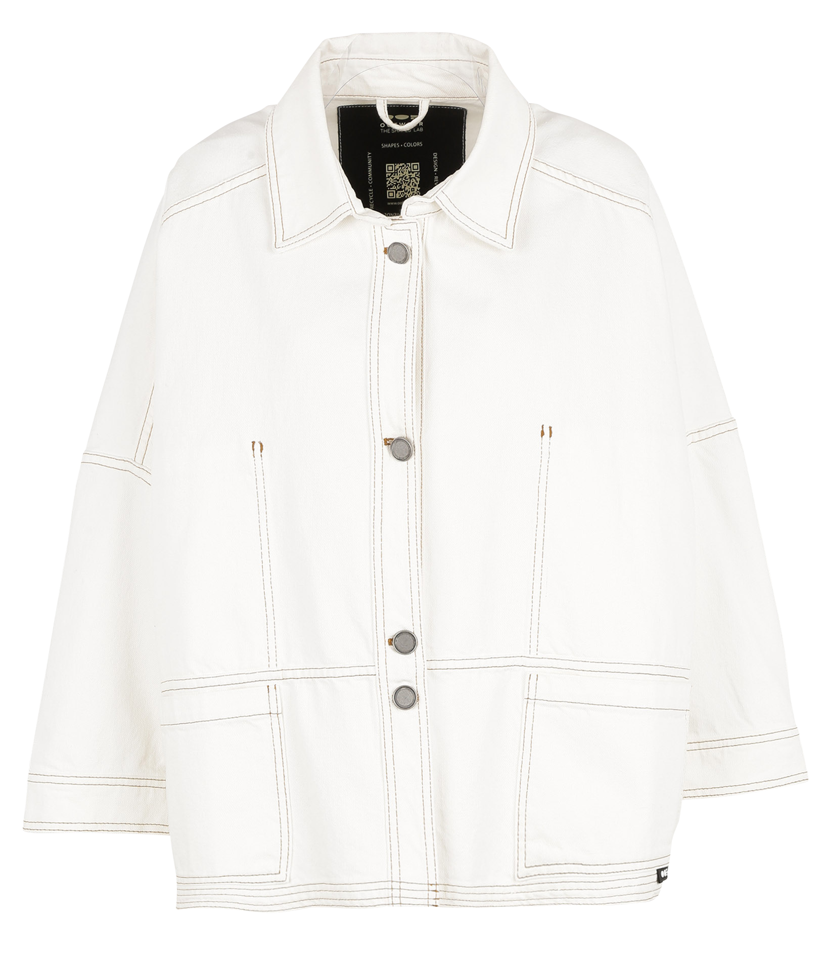 Veste col classique en coton blanc | Blanc